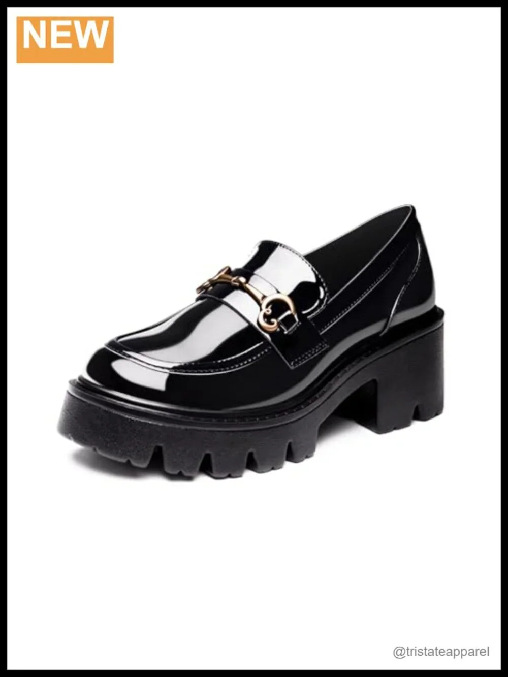 Slip-On Platform Loafers, Chunky Block Heel, PU Sole, Cushioned Insole